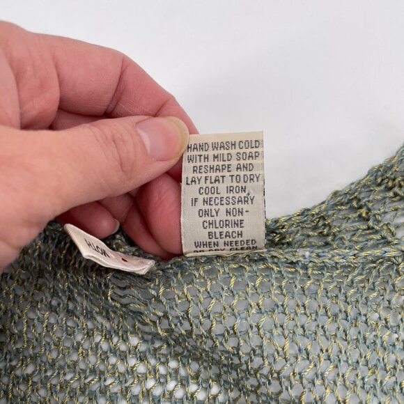 Anthropologie Moth Green Metallic Open Knit Cardigan Y2K Fairycore Womens Small - Picture 4 of 9